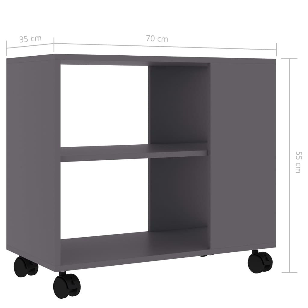 Sidobord grå 70x35x55 cm