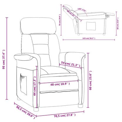 Nojatuoli Recliner ruskea keinomokka