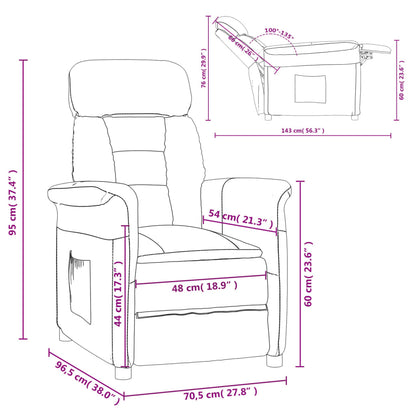 Nojatuoli Recliner taupe keinomokka