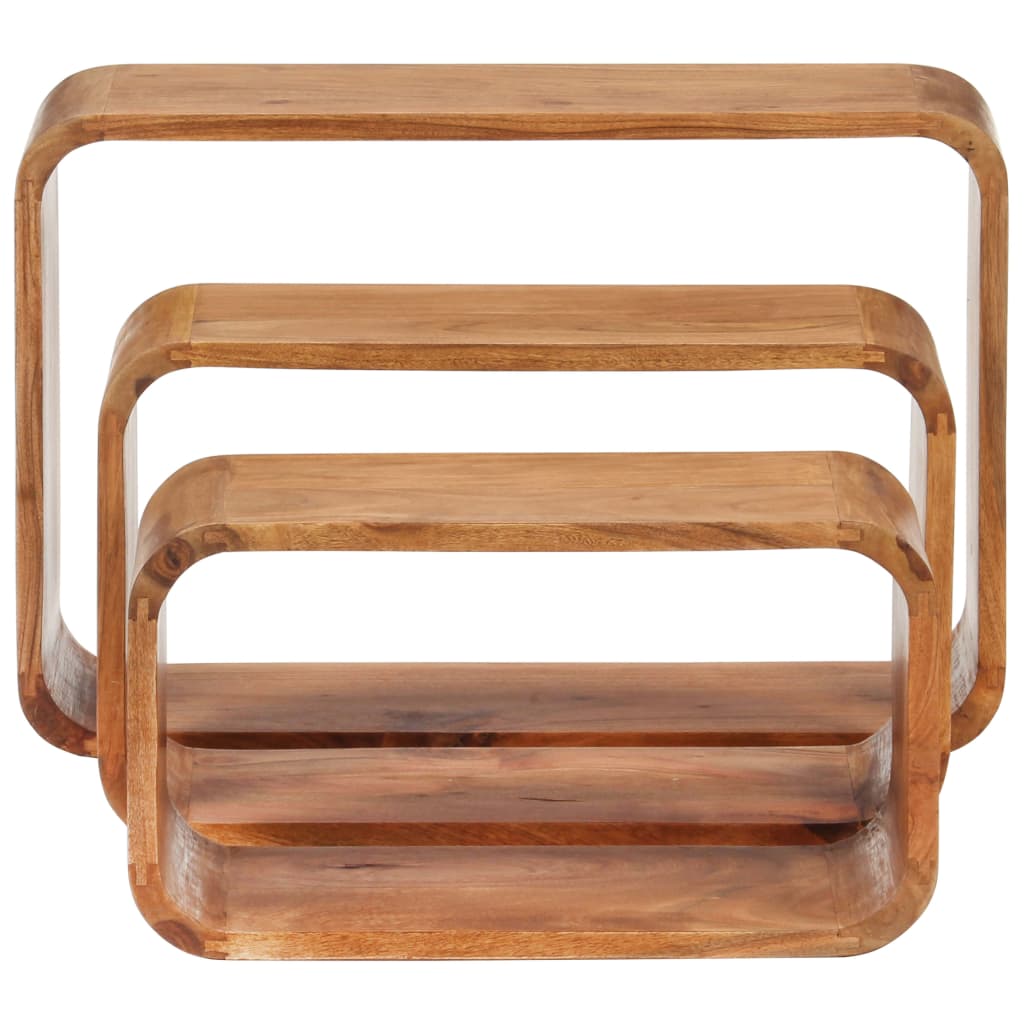 Sidobord Trä 3 delar massivt akaciaträ honungsfinish