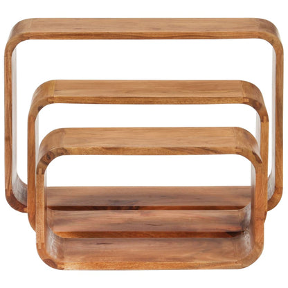 Sidobord Trä 3 delar massivt akaciaträ honungsfinish