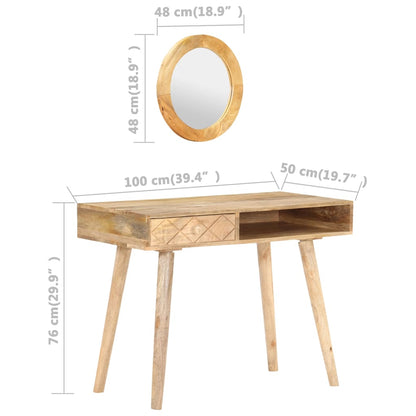 Sminkbord 100x50x76 cm massivt mangoträ