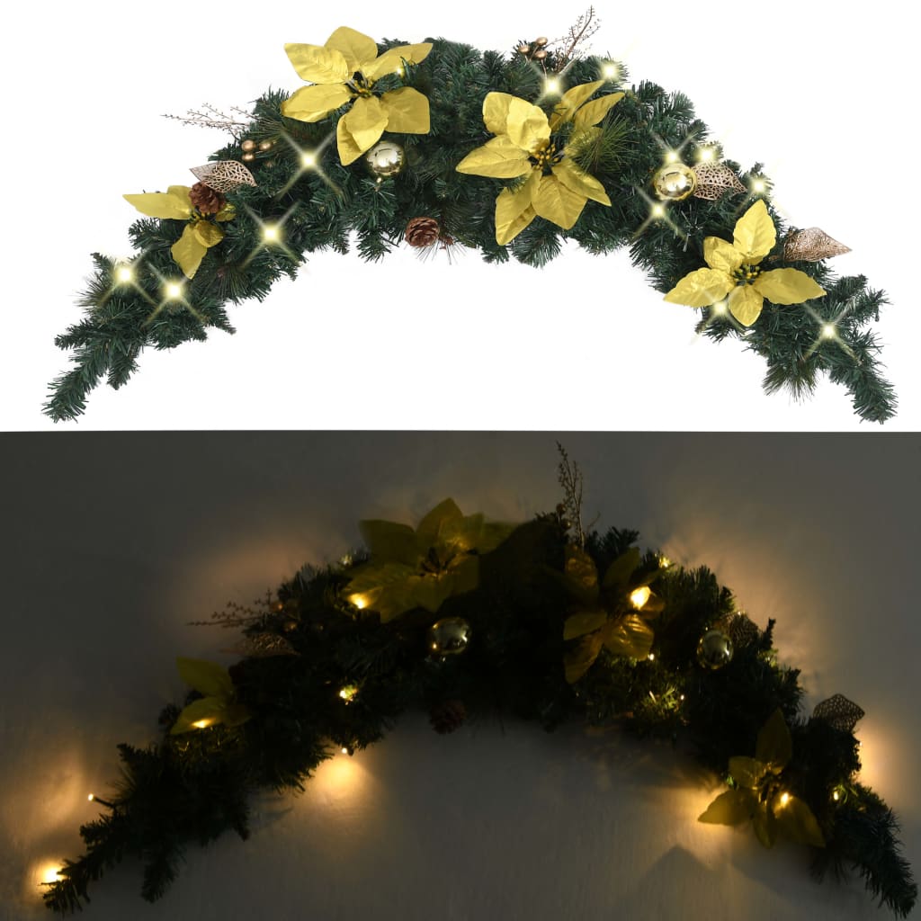 Juldekoration Utomhusbelysning Julbåge med LED grön 90 cm PVC