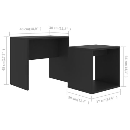 Soffbord svart set 48x30x45 cm