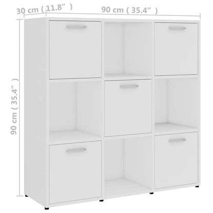 Bokhylla vit 90x30x90 cm