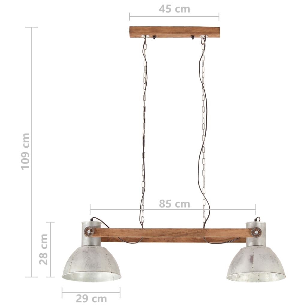 Kattovalaisin Riippuvalaisin Industrial vintage 25 W hopea 109 cm E27