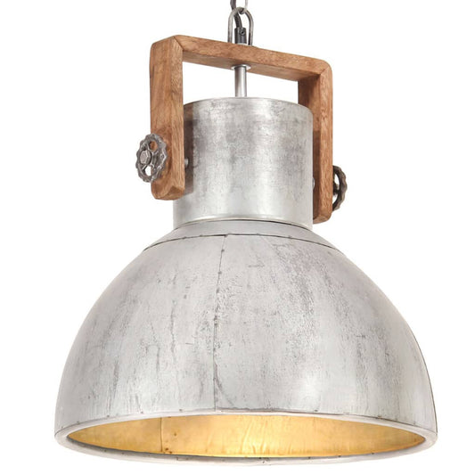 Taklampa Hänglampa industriell vintage 25 W silver rund 40 cm E27