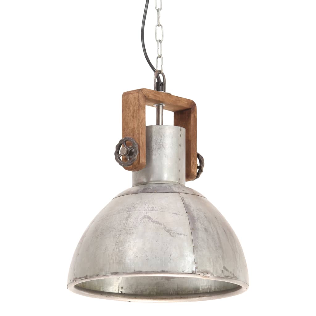 Taklampa Hänglampa industriell 25 W silver rund 30 cm E27