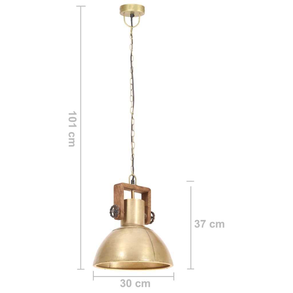 Taklampa Hänglampa industriell 25 W mässing rund 30 cm E27