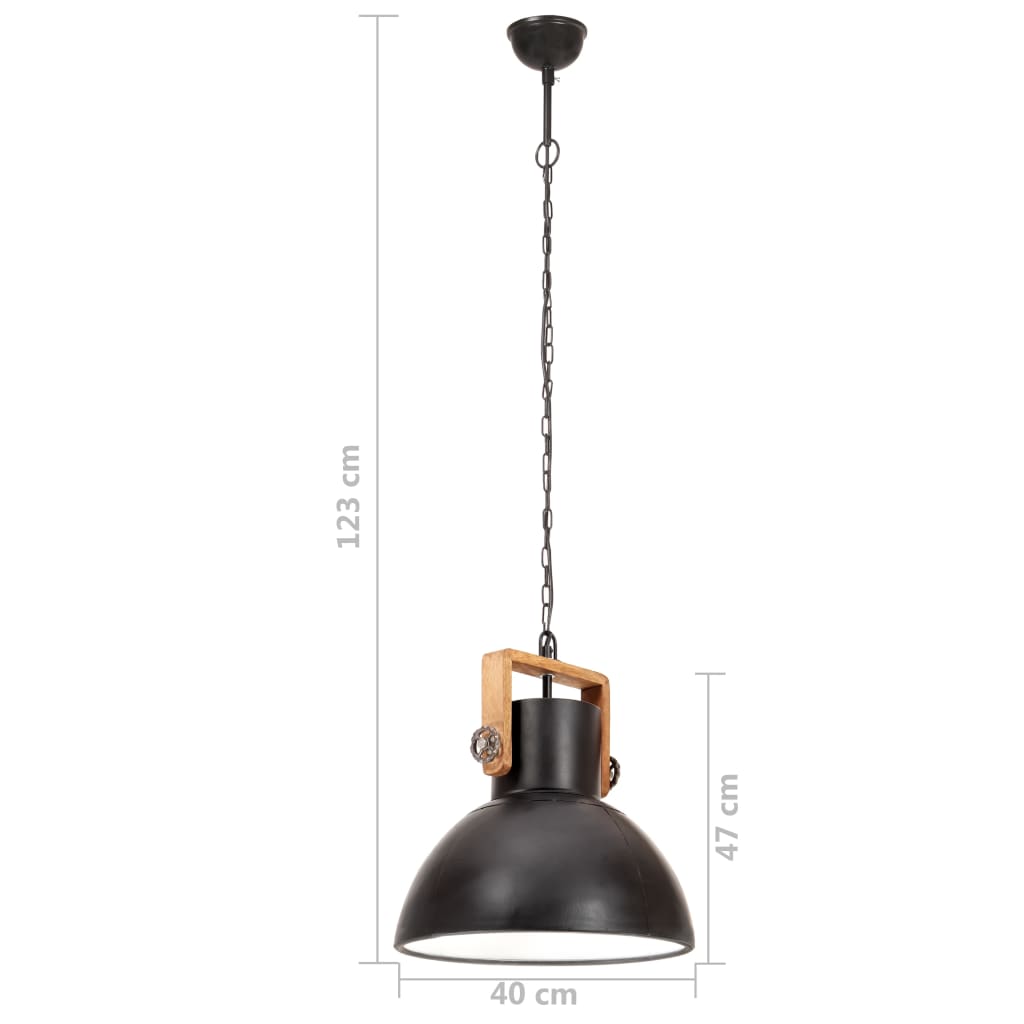 Taklampa Hänglampa industriell 25 W svart rund 40 cm E27