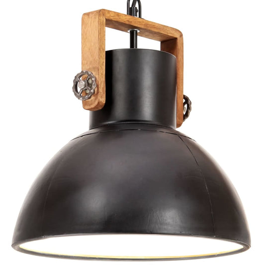 Taklampa Hänglampa industriell 25 W svart rund 30 cm E27