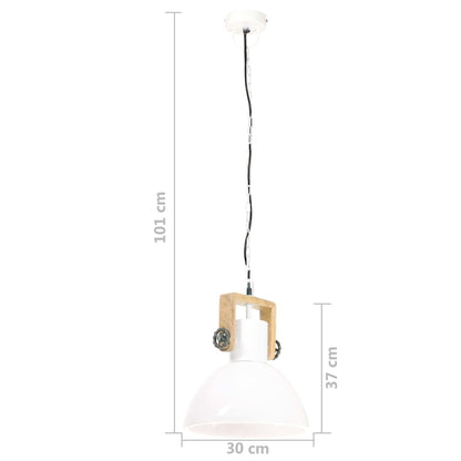 Taklampa Hänglampa industriell 25 W vit rund 30 cm E27