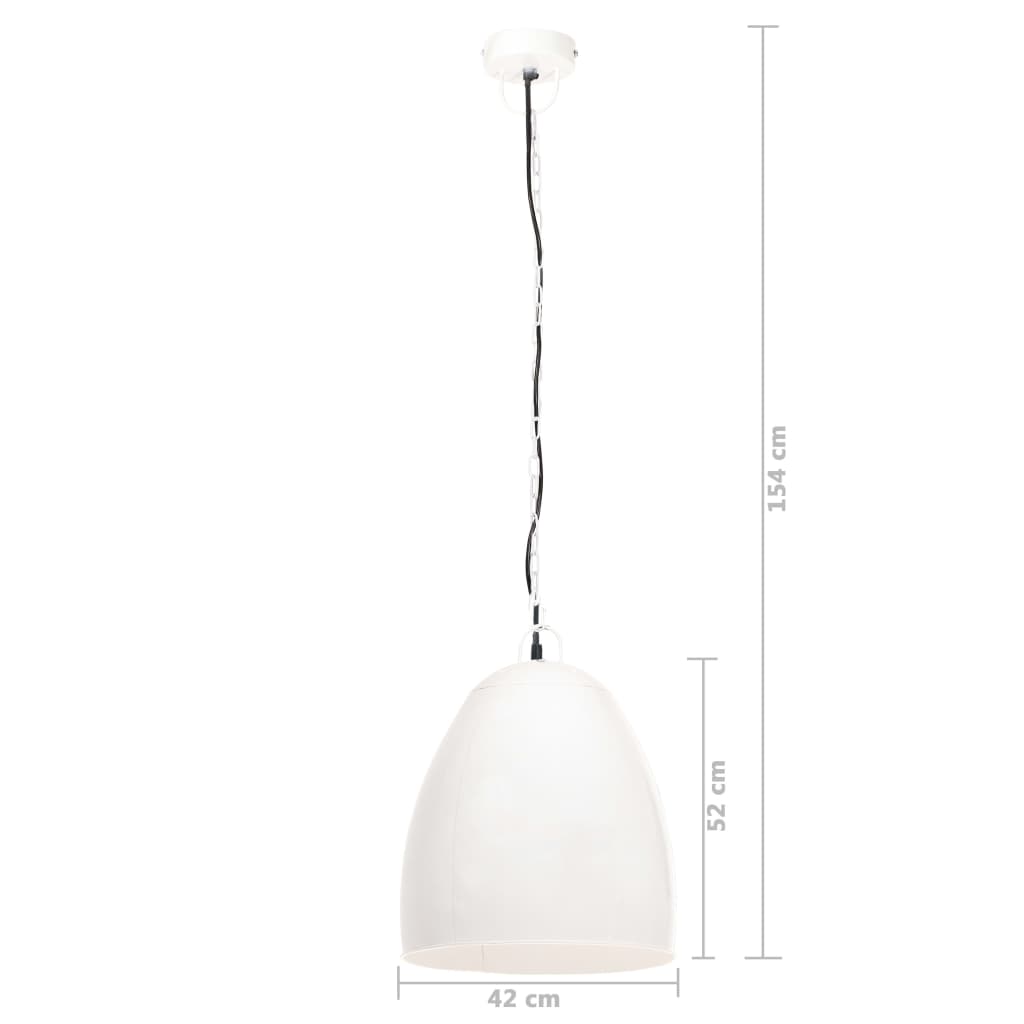 Taklampa Hänglampa industriell 25 W vit rund 42 cm E27