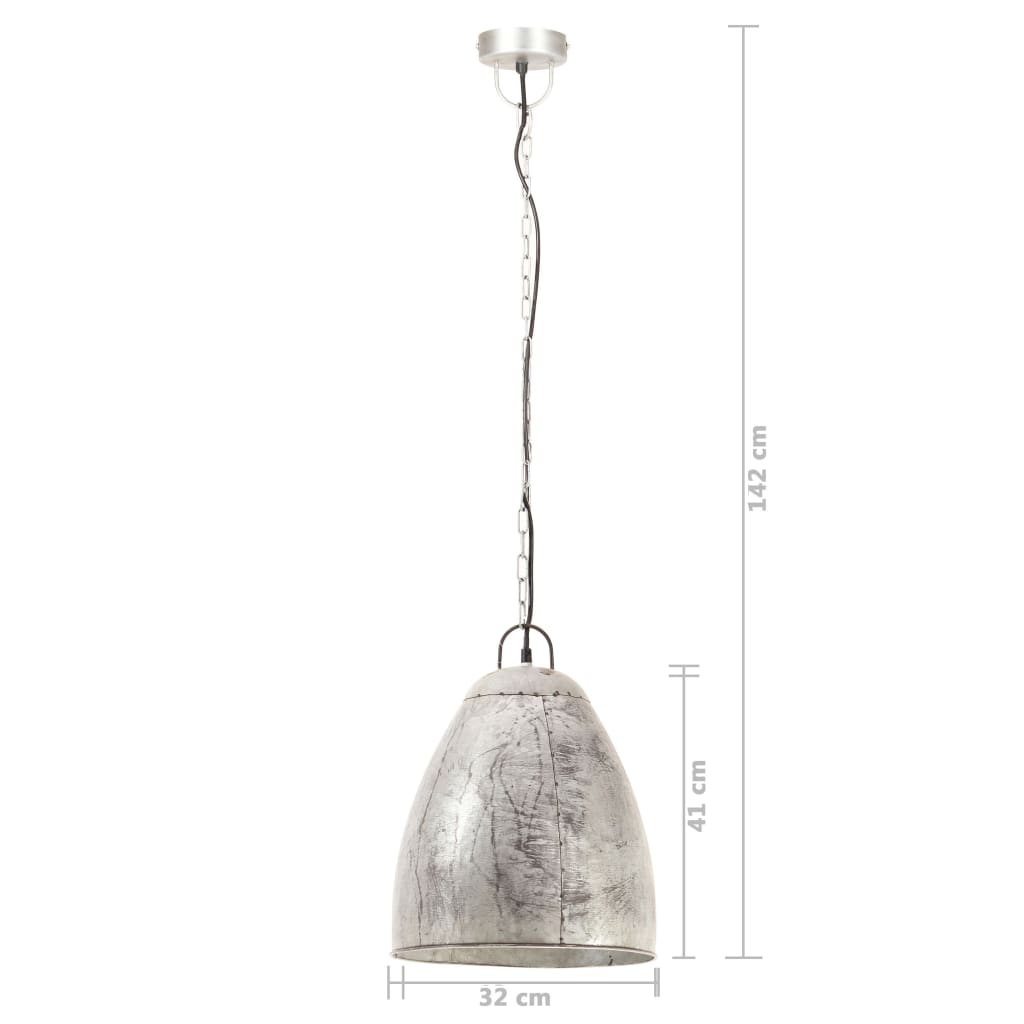 Taklampa Hänglampa industriell 25 W silver rund 32 cm E27