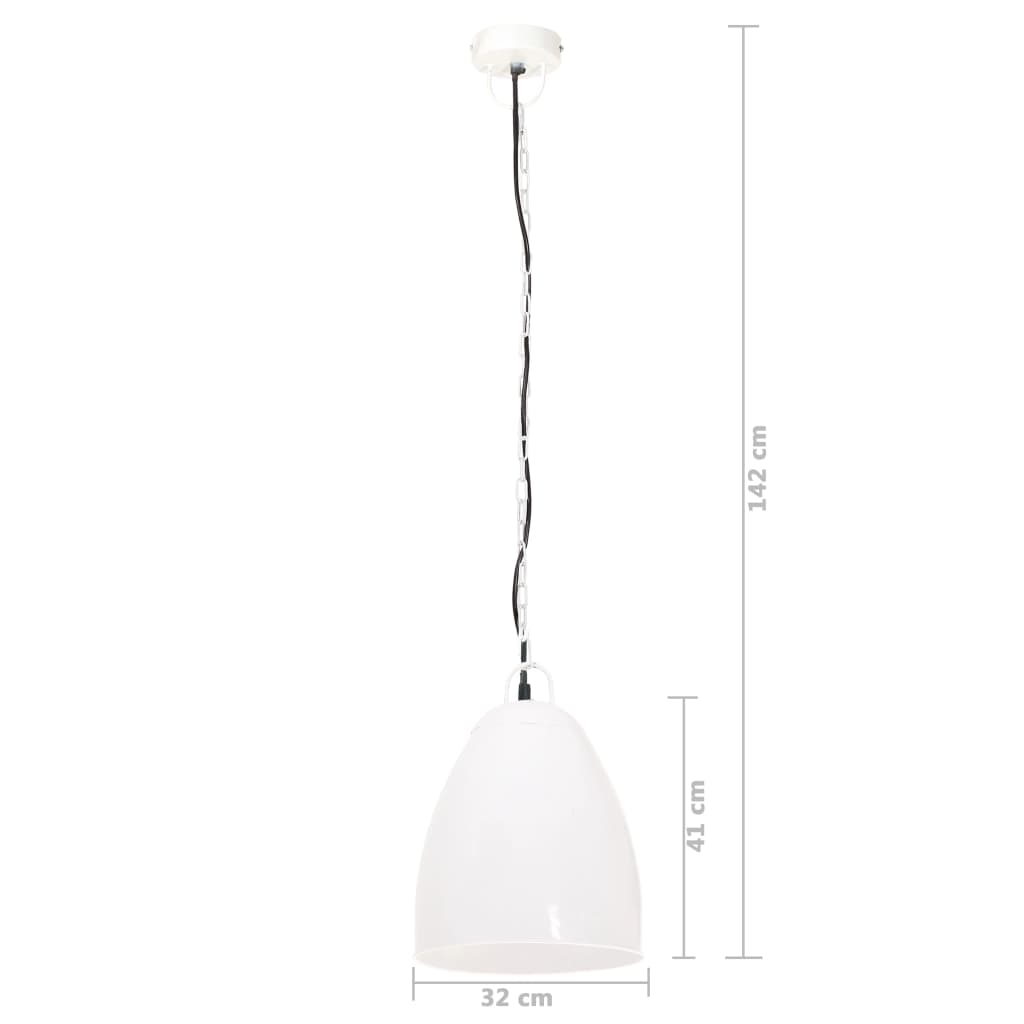 Taklampa Hänglampa industriell 25 W vit rund 32 cm E27