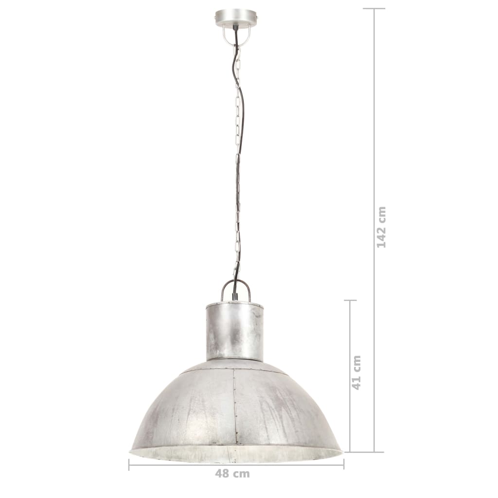 Taklampa Hänglampa 25 W silver rund 48 cm E27