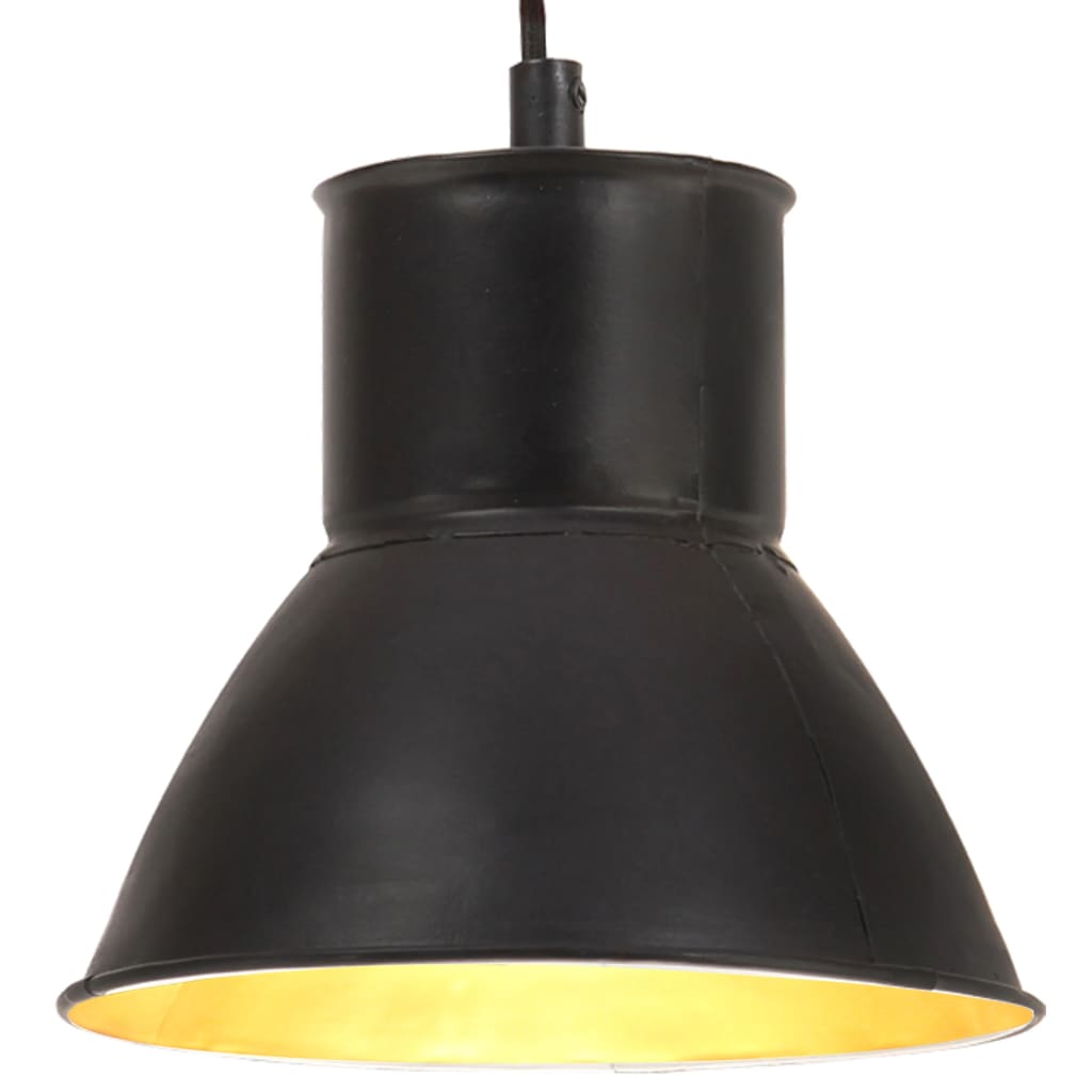 Taklampa Hänglampa industriell 25 W svart rund 17 cm E27