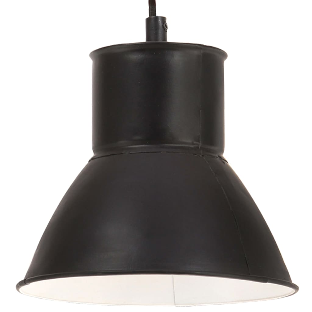 Taklampa Hänglampa industriell 25 W svart rund 17 cm E27