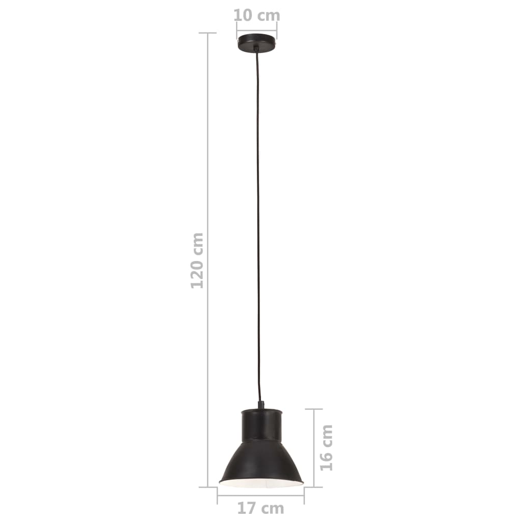 Taklampa Hänglampa industriell 25 W svart rund 17 cm E27