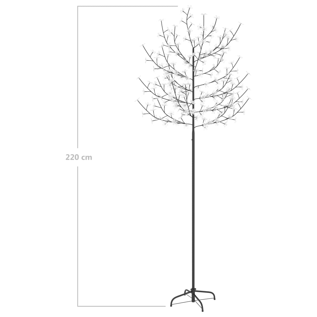 Julgran Utomhus Plastgran 220 LED körsbärsblommor varmvitt ljus 220 cm