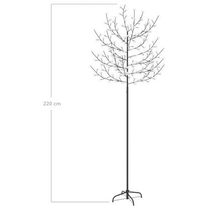 Julgran Utomhus Plastgran 220 LED körsbärsblommor varmvitt ljus 220 cm