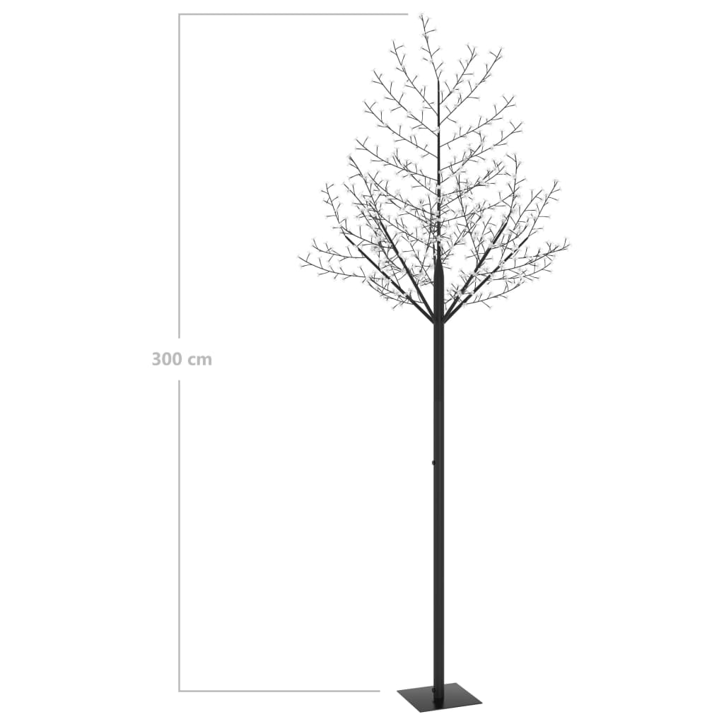 Julgran Utomhus Plastgran 600 LED körsbärsblommor blått ljus 300 cm