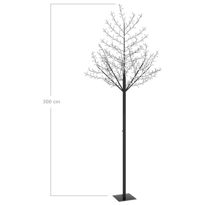 Julgran Utomhus Plastgran 600 LED körsbärsblommor blått ljus 300 cm