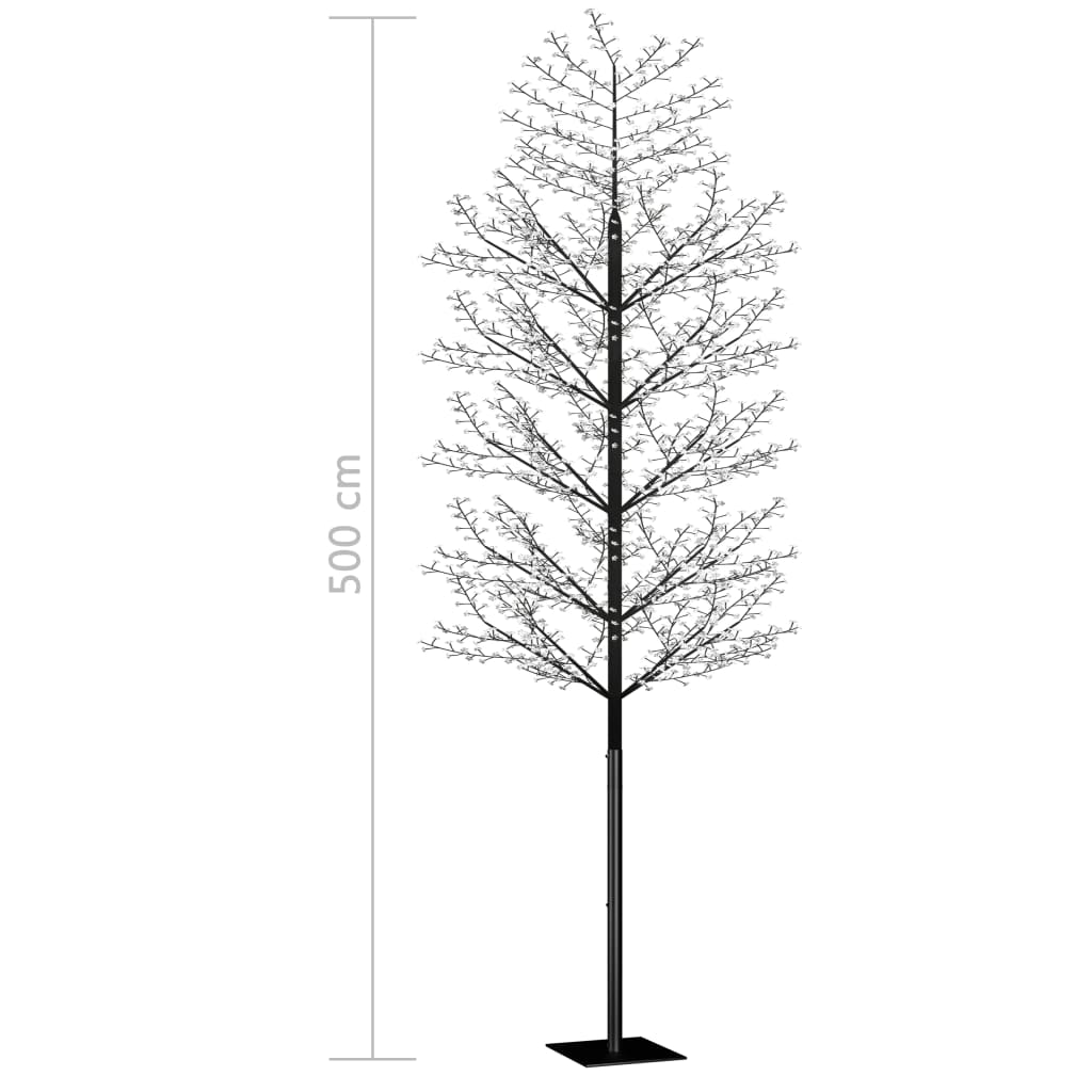 Joulukuusi Outdoor Muovipuu 2000 LED kirsikankukkia lämmin valkoinen valo 500 cm