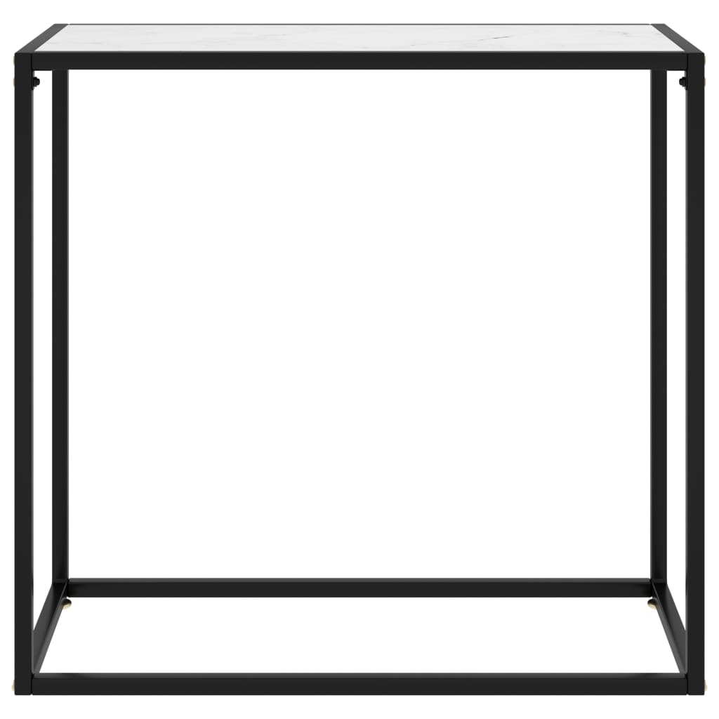 Avlastningsbord konsolbord vit 80x35x75 cm härdat glas