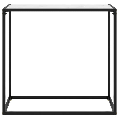 Avlastningsbord konsolbord vit 80x35x75 cm härdat glas