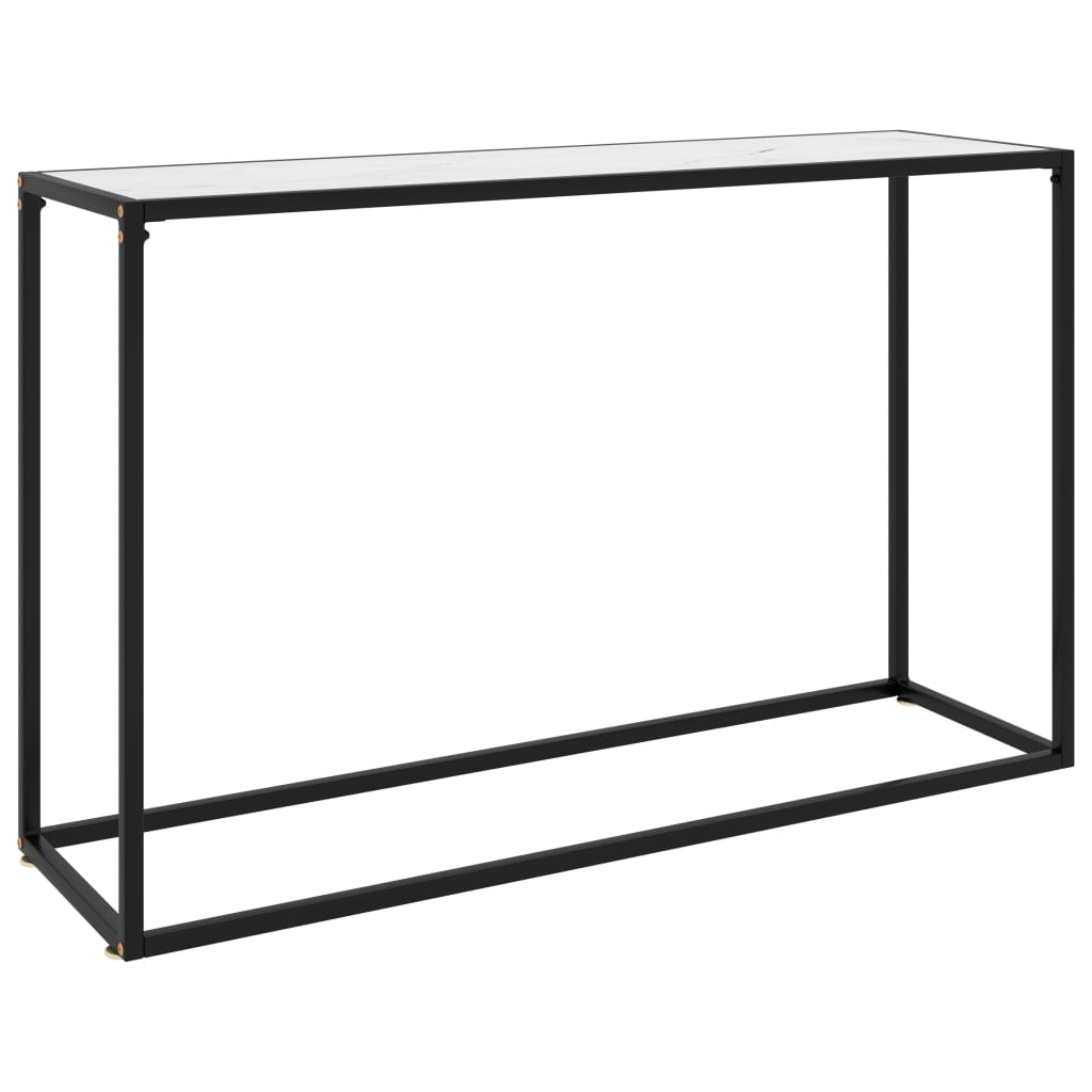 Avlastningsbord konsolbord vit 120x35x75 cm härdat glas