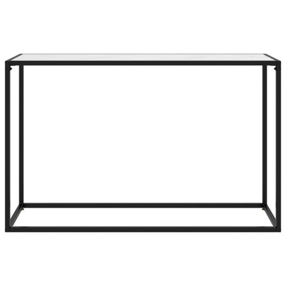 Avlastningsbord konsolbord vit 120x35x75 cm härdat glas