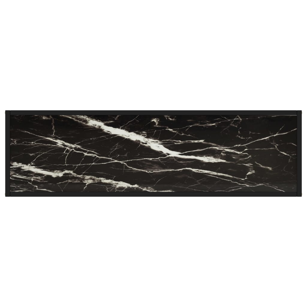 Avlastningsbord Konsollbord Svart 120x35x75 cm härdat glas