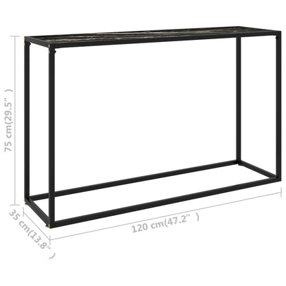Avlastningsbord Konsollbord Svart 120x35x75 cm härdat glas