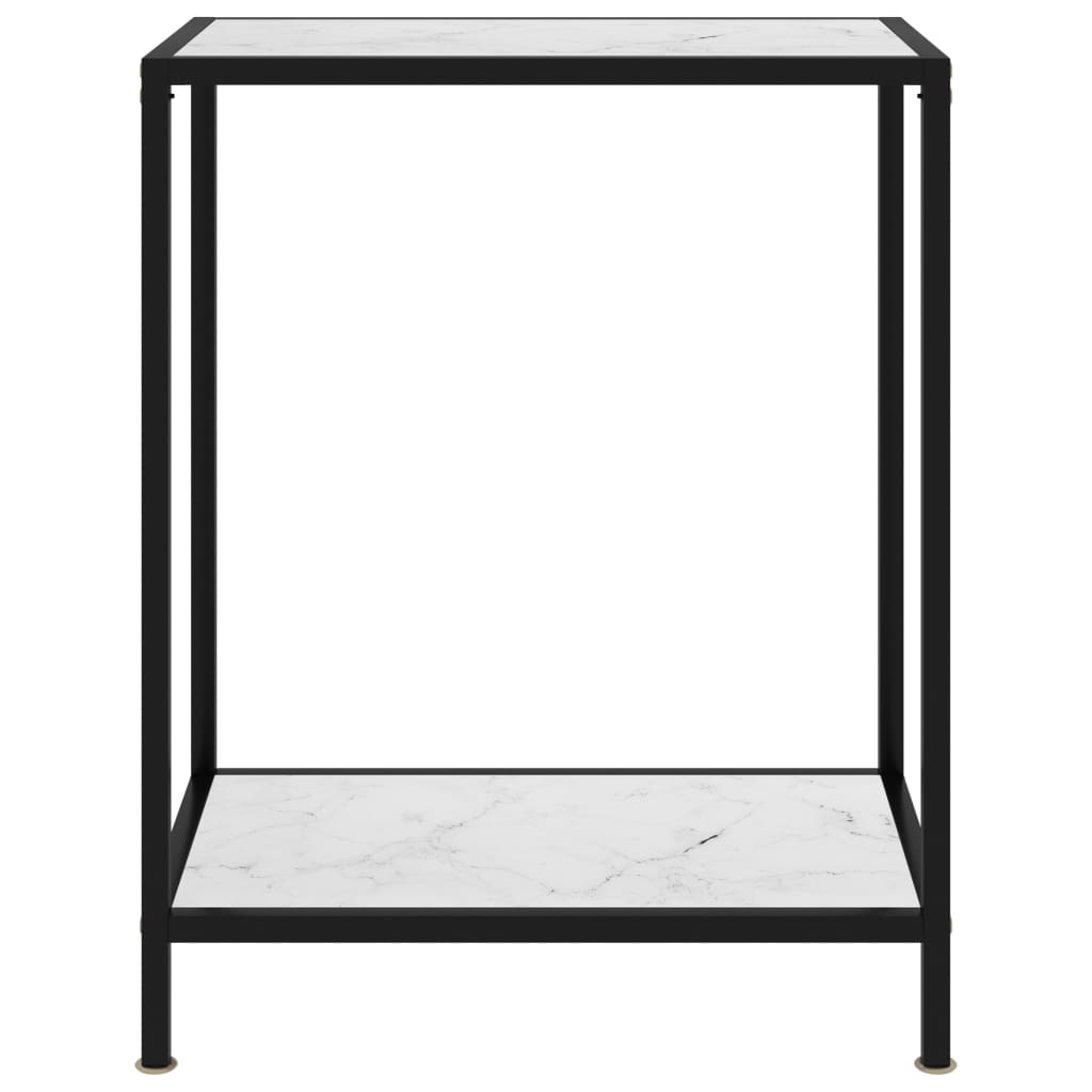 Avlastningsbord konsolbord vit 60x35x75 cm härdat glas