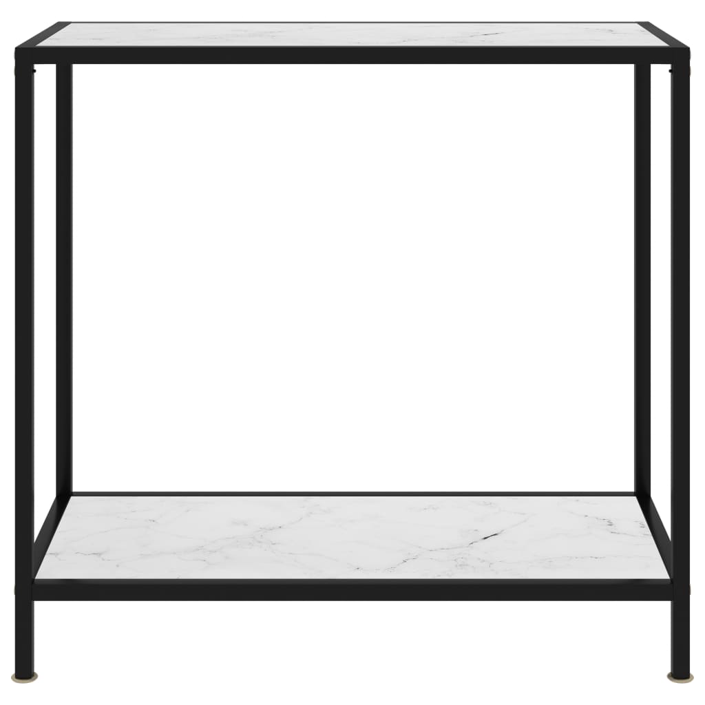 Avlastningsbord konsolbord vit 80x35x75 cm härdat glas