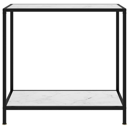 Avlastningsbord konsolbord vit 80x35x75 cm härdat glas