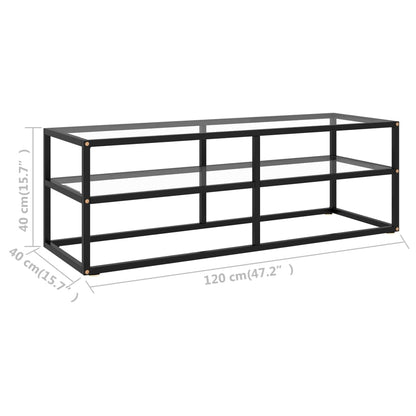 TV-möbel härdad glas svart TV-bänk 120x40x40 cm