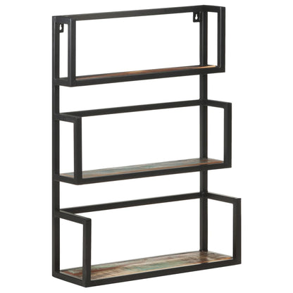 Vägghylla Trä 60x20x85 cm massivt återvunnet trä