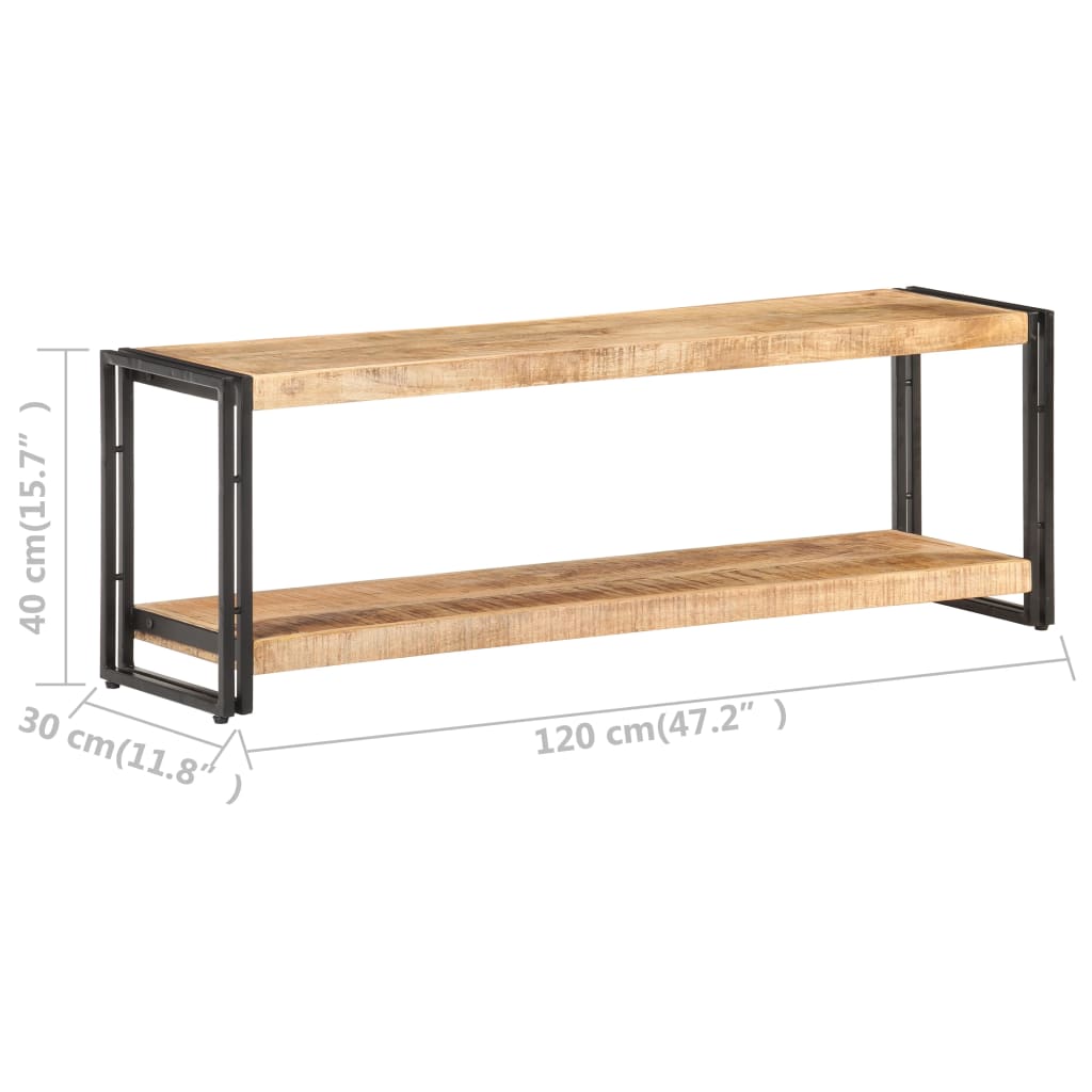 TV-möbel massiv trä mangoträ TV-bänk 120x30x40 cm