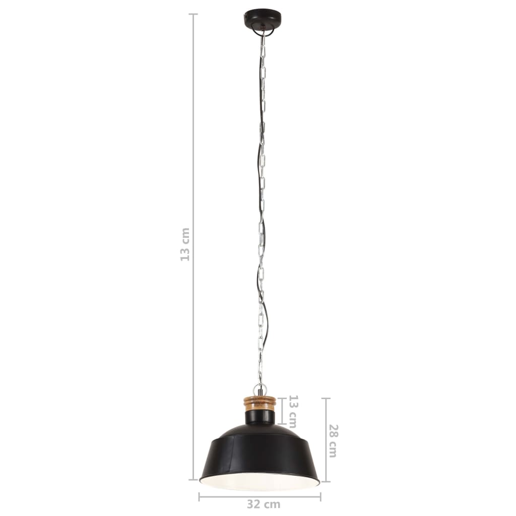 Taklampa Hänglampa industriell 32 cm svart E27