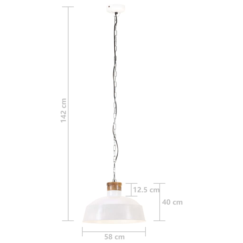 Kattovalaisin Riippuvalaisin teollinen 58 cm valkoinen E27