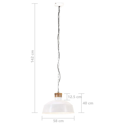 Kattovalaisin Riippuvalaisin teollinen 58 cm valkoinen E27