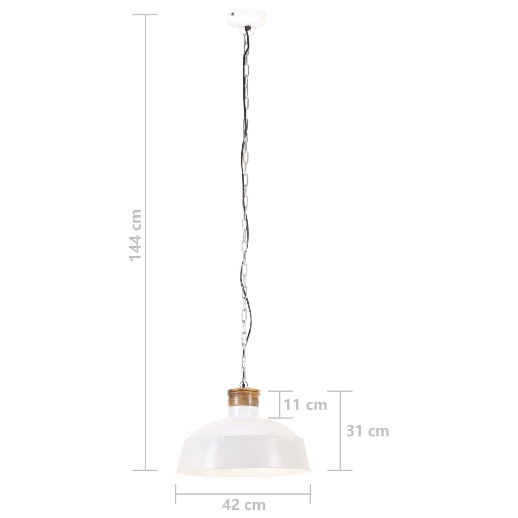 Kattovalaisin Riippuvalaisin teollinen 42 cm valkoinen E27