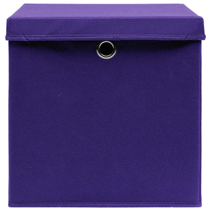 Säilytyskori Säilytyslaatikot kansilla 28x28x28 cm violetti 4 kpl