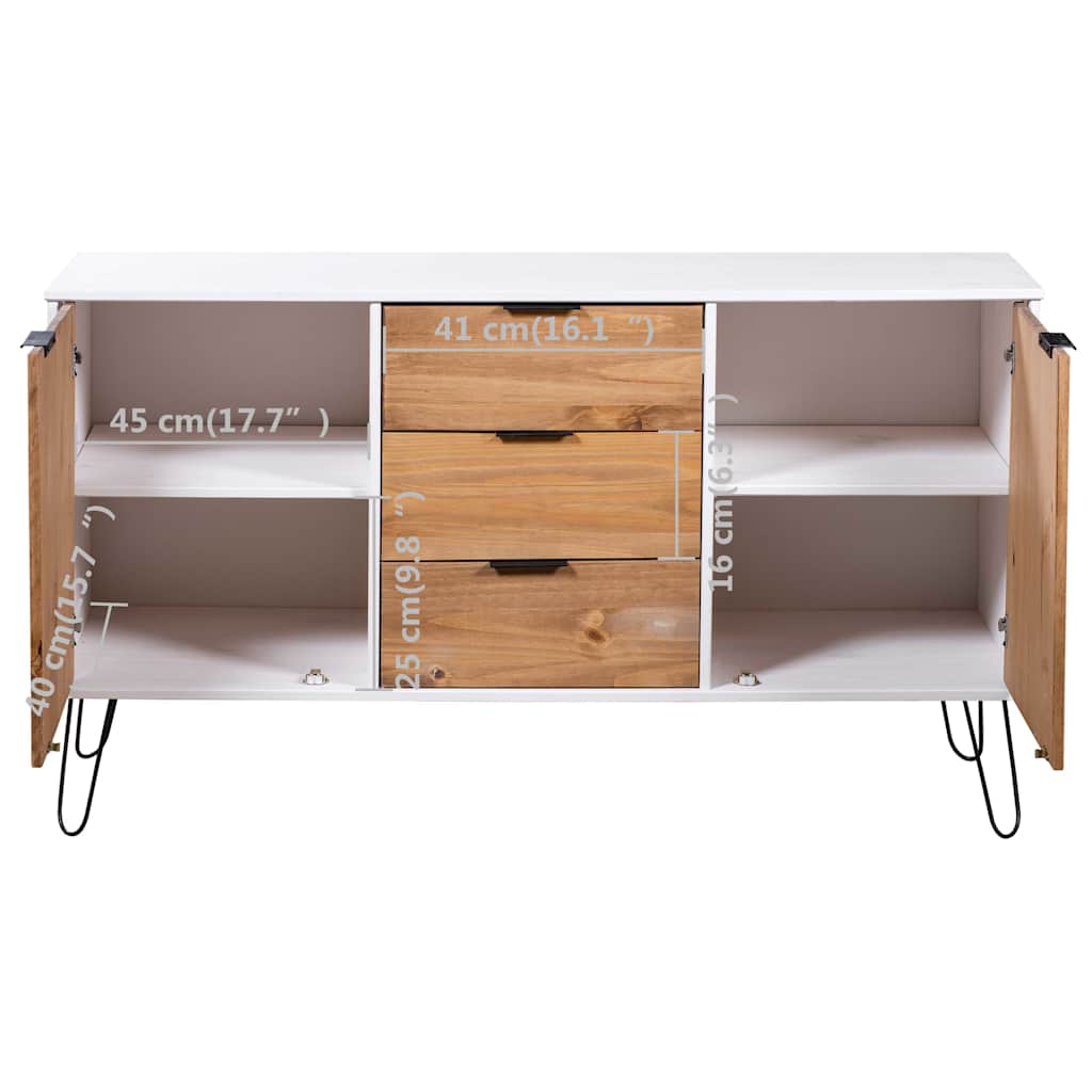 Sidobord Trä New York 130.6 x 43 x 73.6 cm Massiv furu