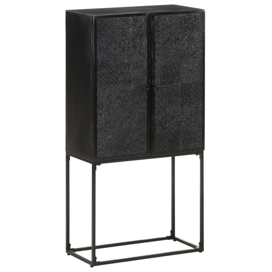 Skänk Svart 60x30x120 cm massivt akaciaträ och mangoträ