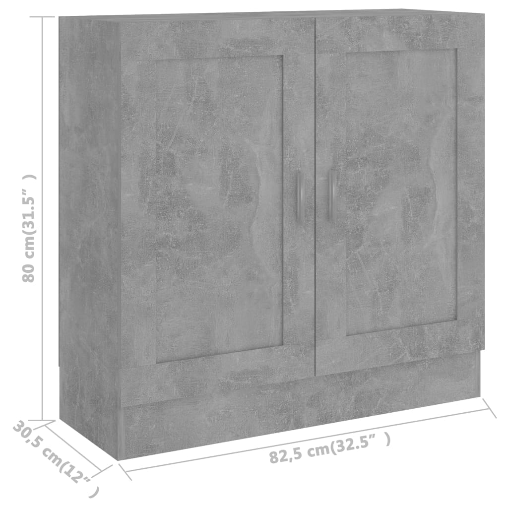 Kirjahylly betonin harmaa 82,5x30,5x80 cm