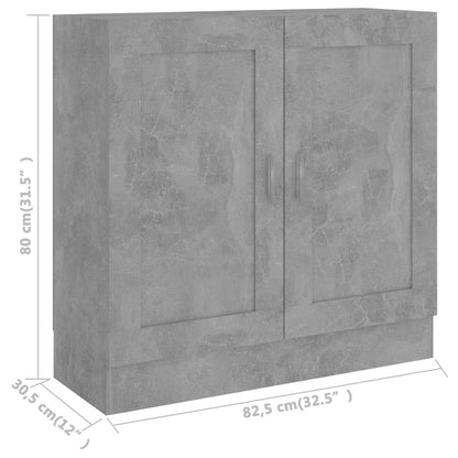 Kirjahylly betonin harmaa 82,5x30,5x80 cm