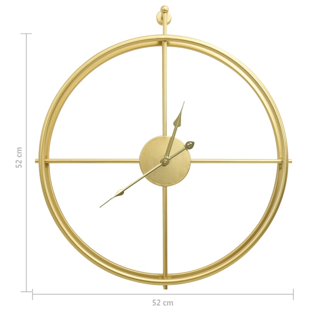 Seinäkello kultaa 52 cm rautaa